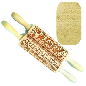 Home wooden rolling pin beechwood laser engraved