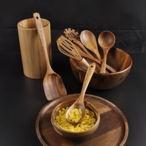 Home teak 7 piece kitchenware utensils set