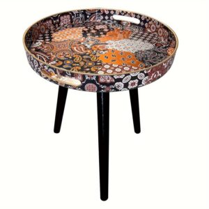 boho chic blue coffee table with tray