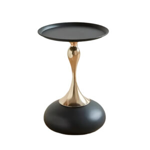 round side table for living spaces (black)